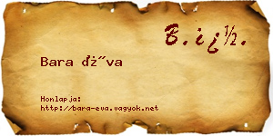 Bara Éva névjegykártya